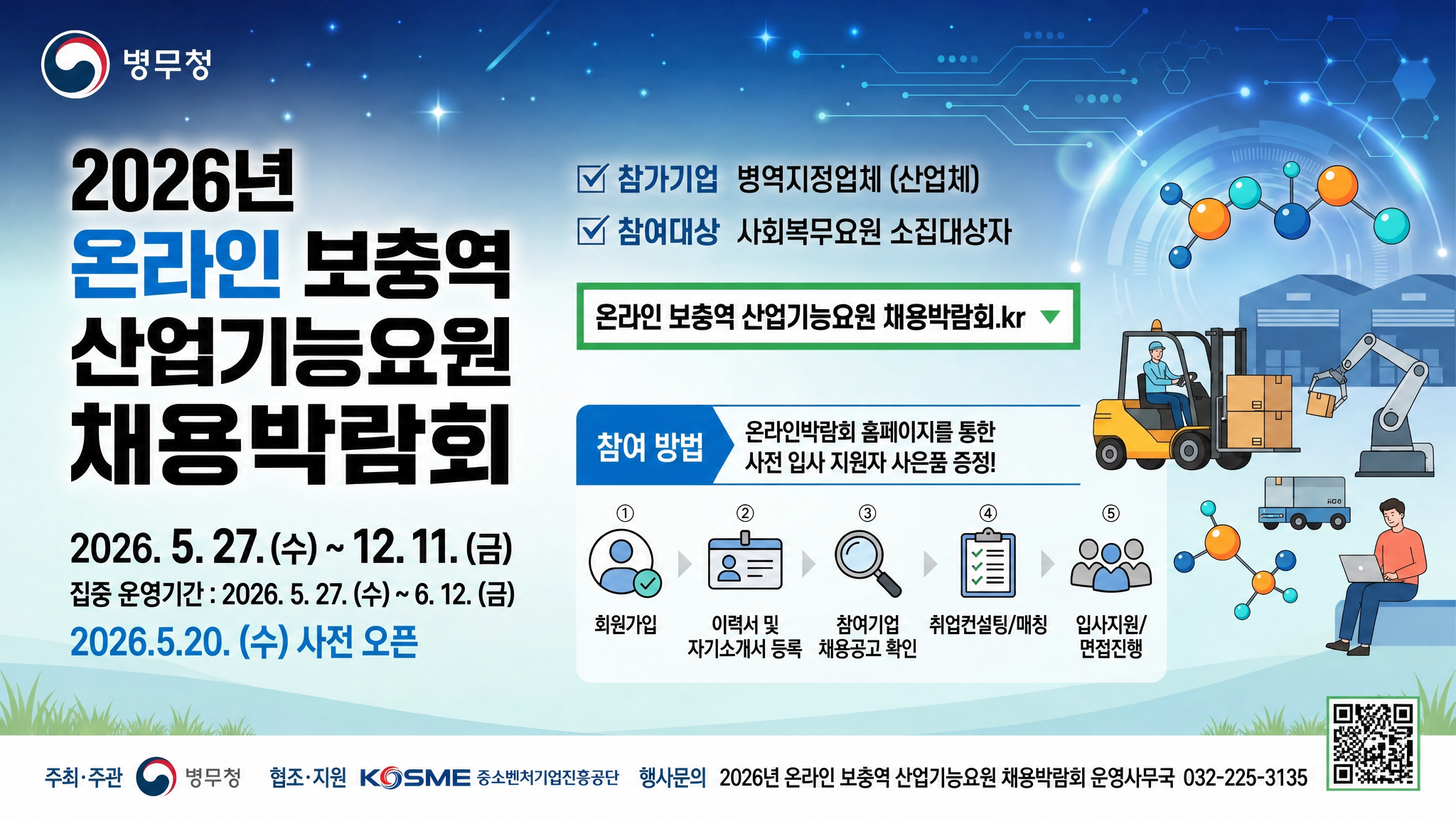 2026년 <br>온라인 보충역 <br>산업기능요원 채용박람회