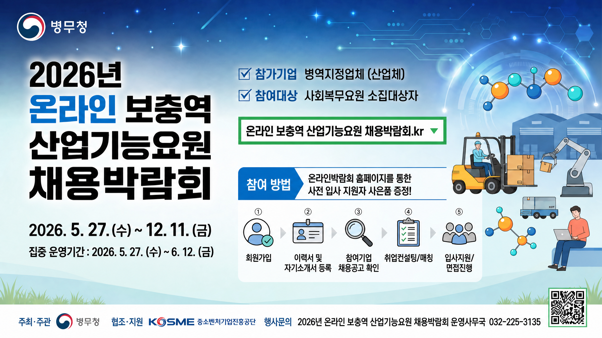 2026년 <br>온라인 보충역 <br>산업기능요원 채용박람회